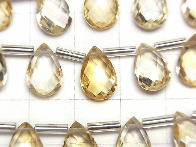 [Video]High Quality Citrine AAA Pear shape Faceted Briolette 12x8mm half or 1strand (12pcs )