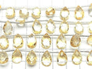 [Video]High Quality Citrine AAA Pear shape Faceted Briolette 12x8mm half or 1strand (12pcs )