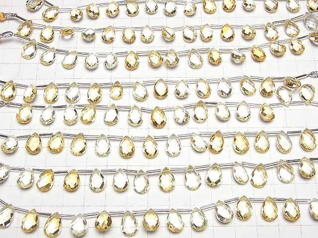 [Video]High Quality Citrine AAA Pear shape Faceted Briolette 12x8mm half or 1strand (12pcs )