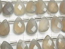 High Quality Gray Onyx AAA Pear shape Faceted Briolette 12 x 8 mm half or 1 strand (15 pcs)