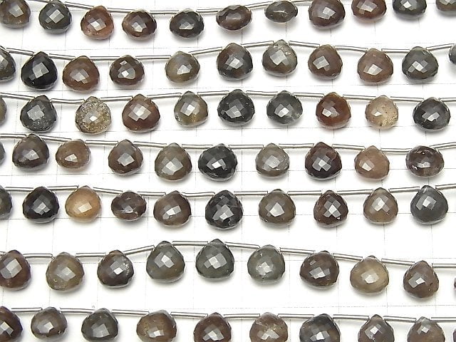 [Video] MicroCut!  High Quality Scapolite  Cat's Eye AAA Chestnut  Faceted Briolette  1strand beads (aprx.4inch/9cm)