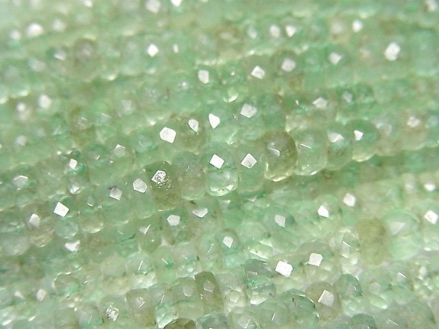 [Video]High Quality Colombian Emerald AAA- Faceted Button Rondelle 1strand beads (aprx.15inch/38cm)