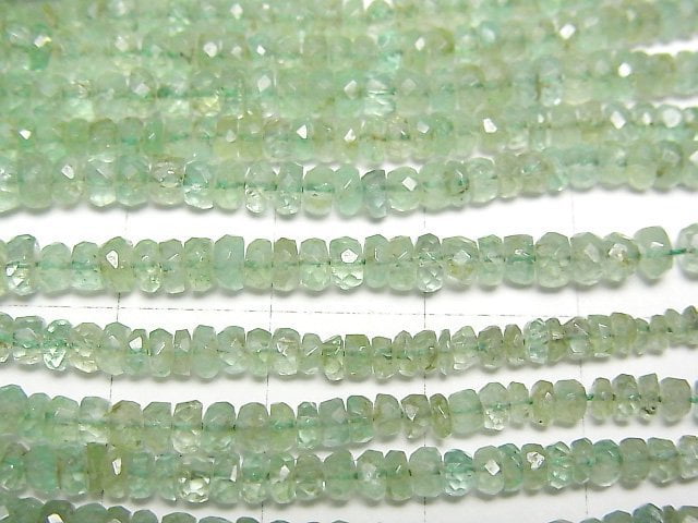 [Video]High Quality Colombian Emerald AAA- Faceted Button Rondelle 1strand beads (aprx.15inch/38cm)