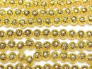 [Video] Lava Round 4mm Yellow Gold Plated 1strand beads (aprx.15inch/36cm)
