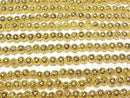 [Video] Lava Round 4mm Yellow Gold Plated 1strand beads (aprx.15inch/36cm)