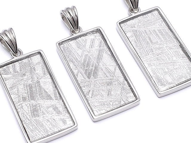 [Video] Meteorite (Muonionalusta) Pendant Rectangle 26 x 14 mm Both Side Finish 1 pc