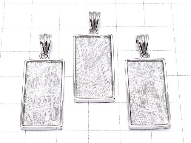 [Video] Meteorite (Muonionalusta) Pendant Rectangle 26 x 14 mm Both Side Finish 1 pc