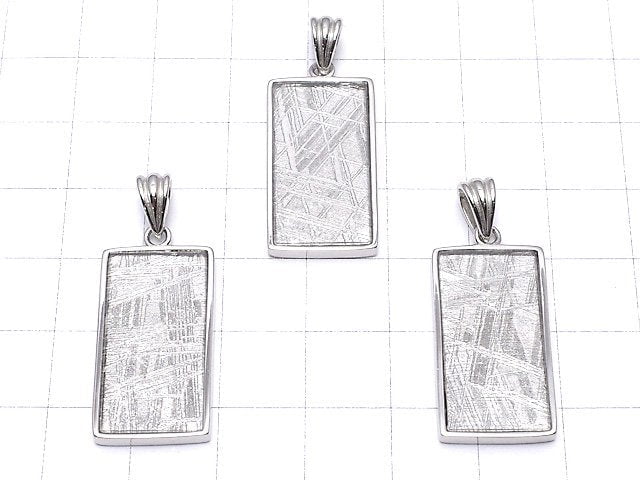 [Video] Meteorite (Muonionalusta) Pendant Rectangle 26 x 14 mm Both Side Finish 1 pc