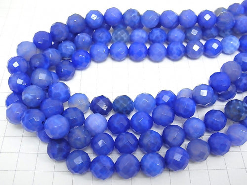 Blue Fire Agate 64 Faceted Round 12 mm half or 1 strand beads (aprx.15 inch / 36 cm)