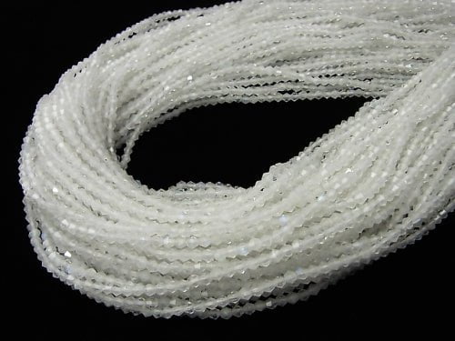 Rainbow Moonstone AA ++ 16 Faceted 3 mm half or 1 strand beads (aprx.15 inch / 38 cm)