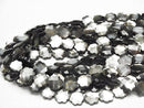 [Video] High Quality Black Shell Flower (Faceted) 15x15x4mm half or 1strand beads (aprx.15inch / 38cm)