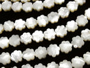 [Video] High-quality White Shell Flower (Faceted) 10x10mm 1/4 or 1-strand beads (approx. 15 inches/38 cm)