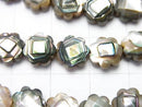 Abalone Shell Flower (Faceted) 8 x 8 x 4 mm 1/4 or 1strand beads (aprx.15 inch / 38 cm)