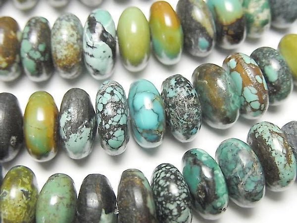 [Video]Turquoise AA+ Rondelle Size Gradation half or 1strand beads (aprx.15inch/38cm)