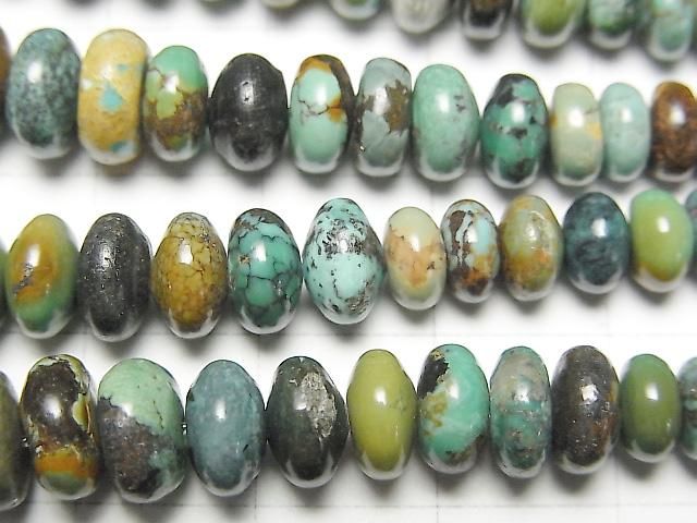 [Video]Turquoise AA+ Rondelle Size Gradation half or 1strand beads (aprx.15inch/38cm)
