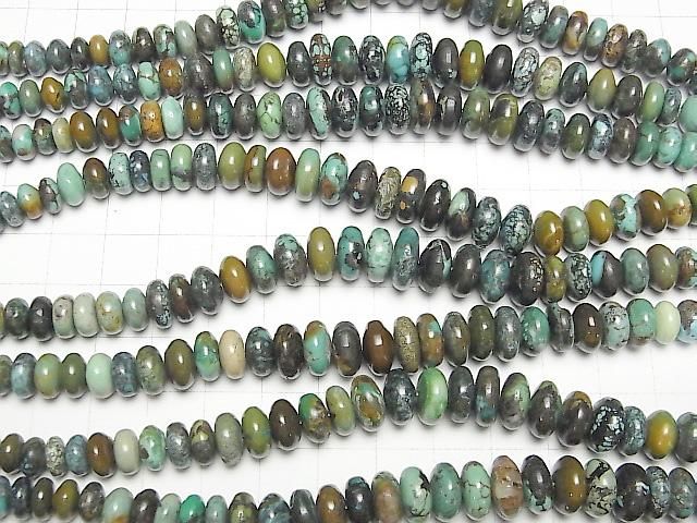 [Video]Turquoise AA+ Rondelle Size Gradation half or 1strand beads (aprx.15inch/38cm)