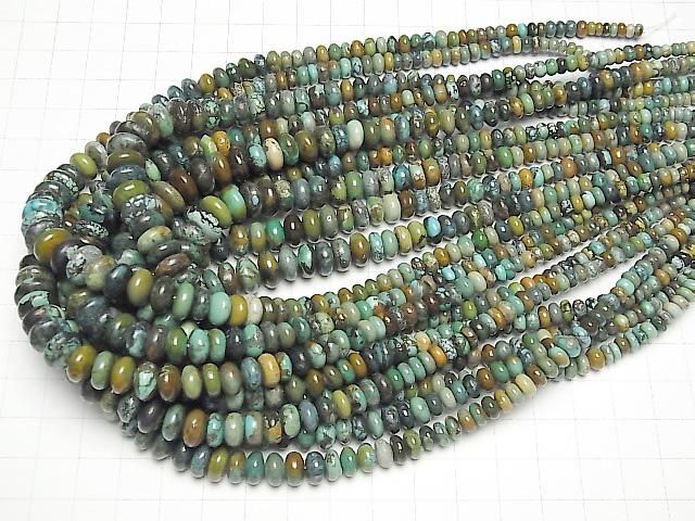 [Video]Turquoise AA+ Rondelle Size Gradation half or 1strand beads (aprx.15inch/38cm)