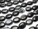 Stripe Onyx Oval 18 x 13 x 6 mm half or 1 strand beads (aprx.15 inch / 36 cm)