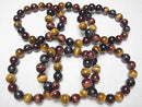 [Video] 1strand $9.79!  Tiger's Eye AAA - 3 color mix Round 12 mm 1strand (Bracelet)