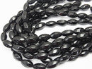 Onyx  Rice 6Faceted Faceted Twist 22x12x12mm half or 1strand beads (aprx.15inch/38cm)