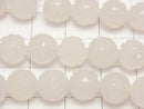 White Chalcedony AAA Round Rose Cut 8mm half or 1strand beads (aprx.14inch/35cm)