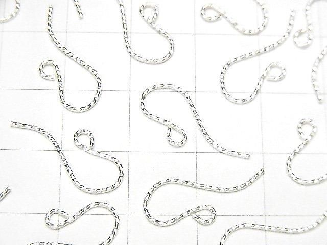 Silver 925 Earwire 19x8mm Sparkle 2 Pairs