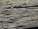 High Quality! 1strand $5.79! Pyrite AAA- White Silver Coated Faceted Round 2mm 1strand (aprx.13inch / 32cm)