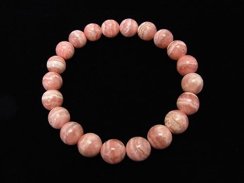 [Video] [One of a kind] Argentina Rhodochrosite AAA Round 9mm Bracelet NO.61