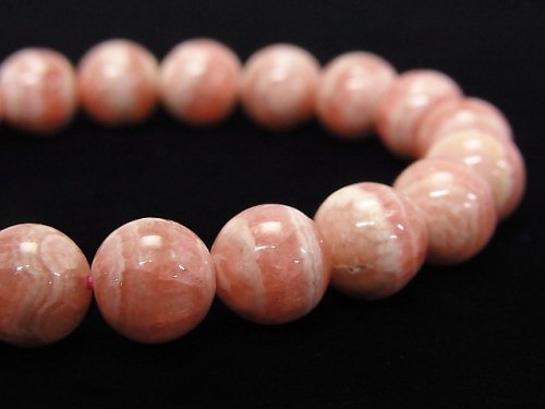 [Video] [One of a kind] Argentina Rhodochrosite AAA Round 9.5mm Bracelet NO.62