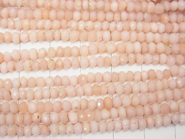 [Video] 1strand $16.99! Pink Opal AA ++ Faceted Button Roundel 3x3x2mm 1strand beads (aprx.13inch / 32cm)