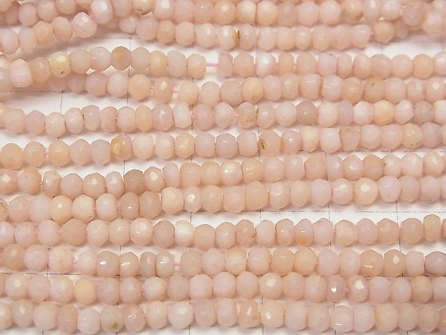 [Video] Pink Opal AA++ Faceted Button Rondelle 4x4x3mm 1strand beads (aprx.12inch/30cm)