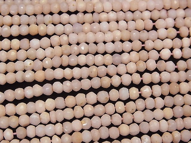 [Video] Pink Opal AA++ Faceted Button Rondelle 4x4x3mm 1strand beads (aprx.12inch/30cm)