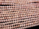 MicroCut! High Quality Pink Opal AAA Faceted Button Rondelle half or 1strand beads (aprx.15 inch / 38 cm)