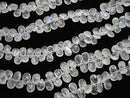 High Quality Rainbow Moonstone AA++ Pear shape Faceted Briolette half or 1strand beads (aprx.9inch / 22cm)