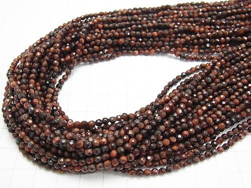 1strand $8.79! Red Tiger's Eye AAA Faceted Round 3mm 1strand beads (aprx.15inch / 38cm)