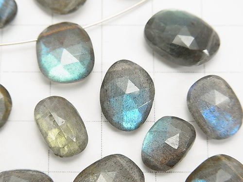 High Quality Labradorite AAA - Free Form Rose Cut 3pcs