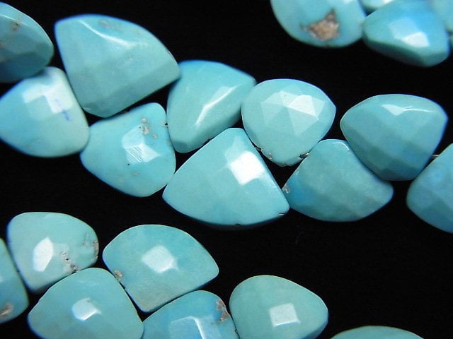 Chestnut Shape, Faceted Briolette, Turquoise Gemstone Beads