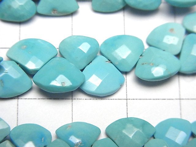 [Video]Arizona Sleeping Beauty Turquoise AAA- Chestnut Faceted Briolette 1strand beads (aprx.6inch/16cm)