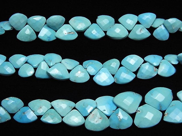 [Video]Arizona Sleeping Beauty Turquoise AAA- Chestnut Faceted Briolette 1strand beads (aprx.6inch/16cm)