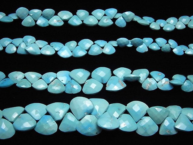 [Video]Arizona Sleeping Beauty Turquoise AAA- Chestnut Faceted Briolette 1strand beads (aprx.6inch/16cm)