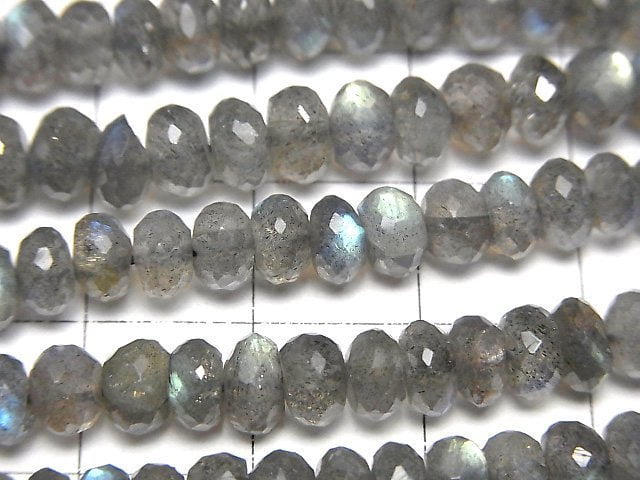 [Video] High Quality Labradorite AAA Faceted Button Roundel 6x6x3mm half or 1strand beads (aprx.14inch/34cm)