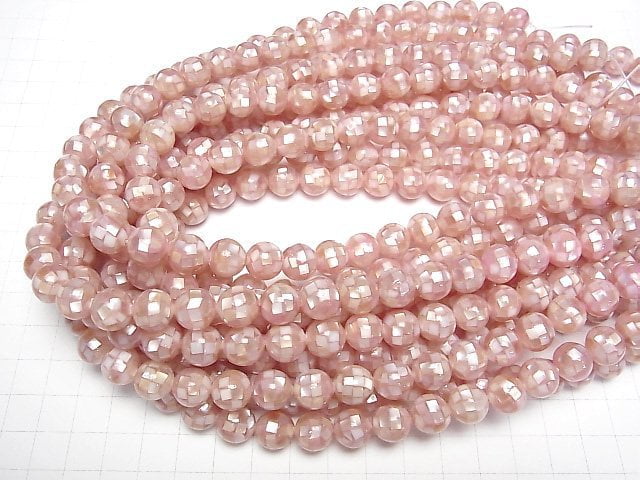 [Video] Mosaic Shell Pink Round 10mm 1/4 or 1strand beads (aprx.15inch/36cm)