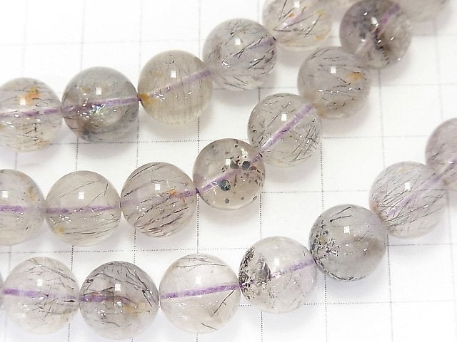 [Video] [One of a kind] Elestial Quartz  Round 11.5mm 1strand beads (aprx.17inch/42cm) NO.18