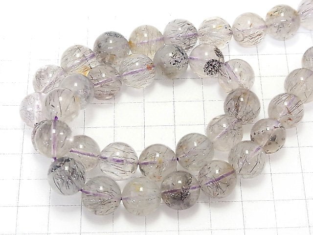 [Video] [One of a kind] Elestial Quartz  Round 11.5mm 1strand beads (aprx.17inch/42cm) NO.18