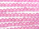 [Video] High Quality! Pink Topaz AAAFaceted Round 4mm 1strand beads (aprx.13inch / 33cm)