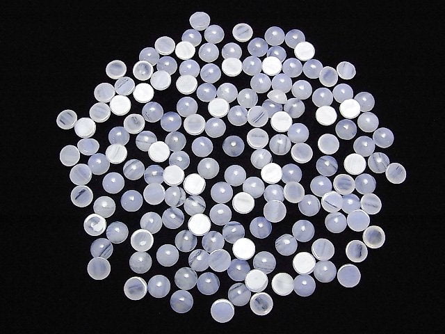 [Video]Blue Lace Agate AAA Round Cabochon 6x6mm 5pcs