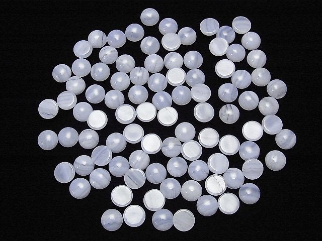 [Video]Blue Lace Agate AAA Round Cabochon 8x8mm 5pcs