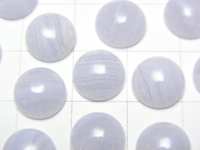 [Video] Blue Lace Agate AAA Round Cabochon 10x10mm 4pcs