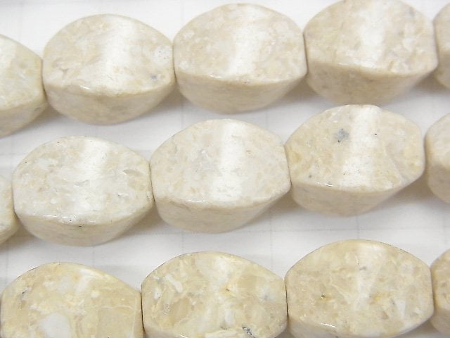 [Video] Riverstone 4Faceted Twist Faceted Rice 14x10x10mm half or 1strand beads (aprx.15inch / 37cm)