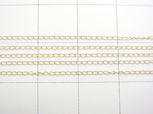 [K14 Yellow Gold] Curb Chain Approx 0.9mm [40cm][45cm][50cm][60cm][75cm] Necklace 1pc